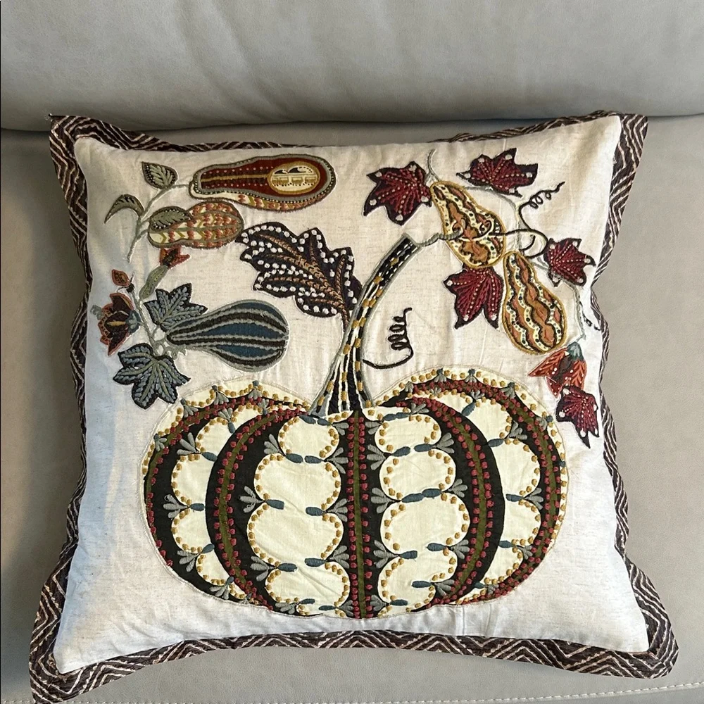 Pottery Barn Harvest Pumpkin Accent Pillow - Multicolor